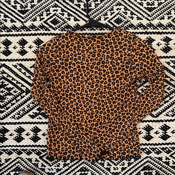 Art Class Cheetah Print Long Sleeve Top - Brown and Black - Picture 3 of 3